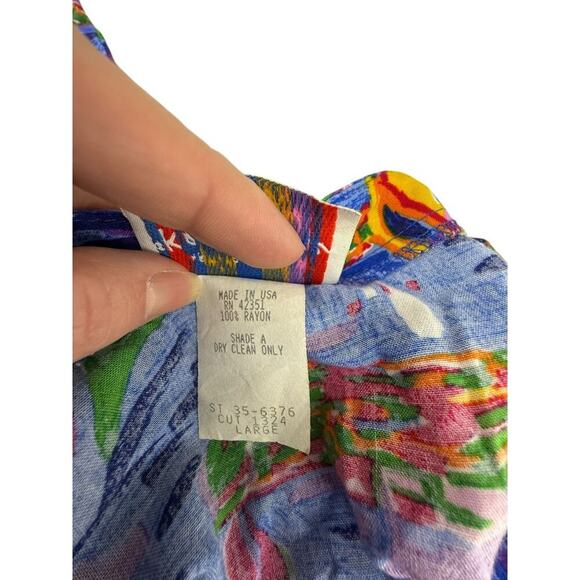 Vintage Ken Done Womens Art to Wear Hawaiian Vacation Ocean Boats Womens Large - Picture 4 of 5